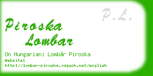 piroska lombar business card