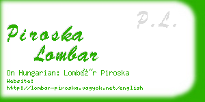 piroska lombar business card